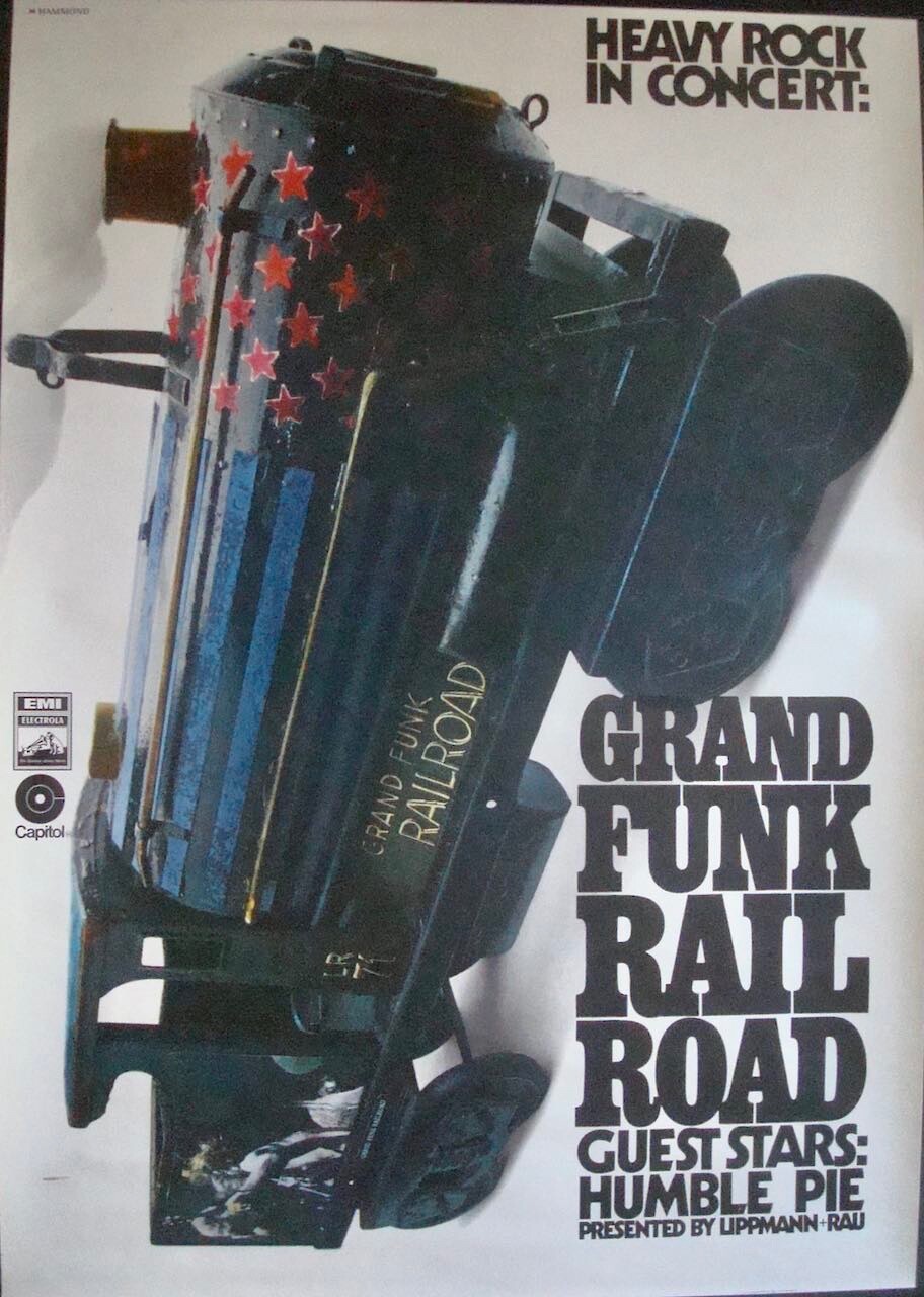 GRAND FUNK RAILROAD 1971 German A1 concert poster GUNTHER