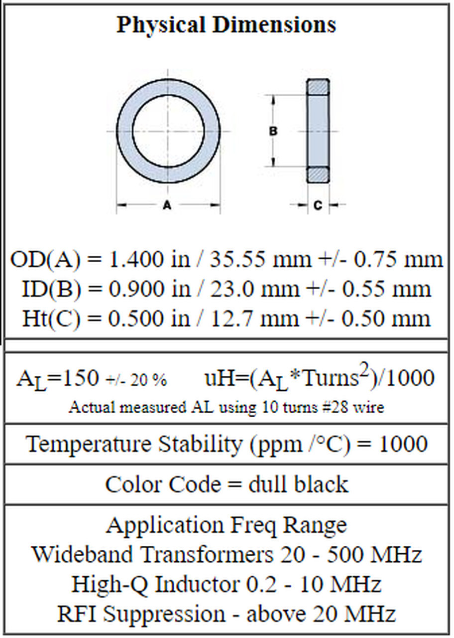 Toroid Core FT14061 Ferrite tillescenter Industrial Electrical Passive