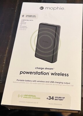 Mophie Charge Stream Powerstation Wireless Portable Battery PLUS USB-C & A PORTS