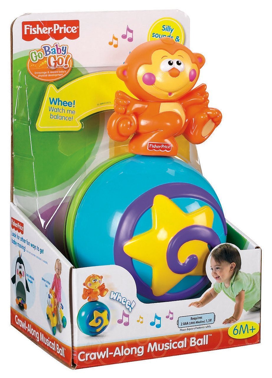 Fisher Price Go Baby Go! Crawl-Along Musical Ball - M4045, Fun Tunes & SFX