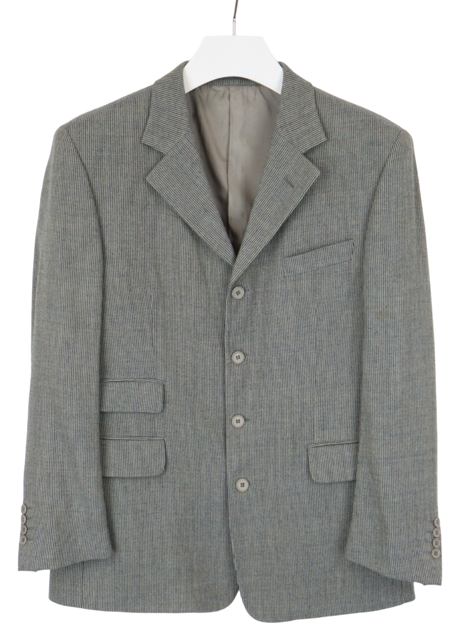 【送料&関税込】Saint Laurent Grey Wool Blazer YVES SAINT LAURENT Pour Homme Blazer Men's (EU) 52 Striped