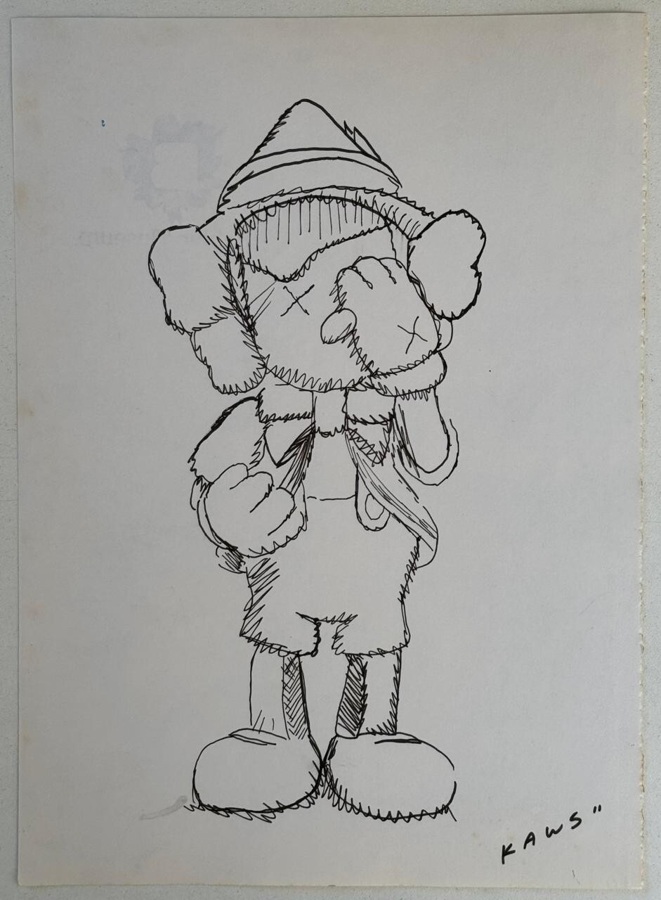 カウズ 2012年 サイン スケッチアート 額装 Kaws sketch カウズ 2012年 サイン スケッチアート 額装 Kaws sketch