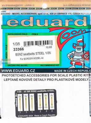 EDU33366 1:32 Eduard Color Zoom PE - B5N2 Kate Seatbelts (BDM kit)