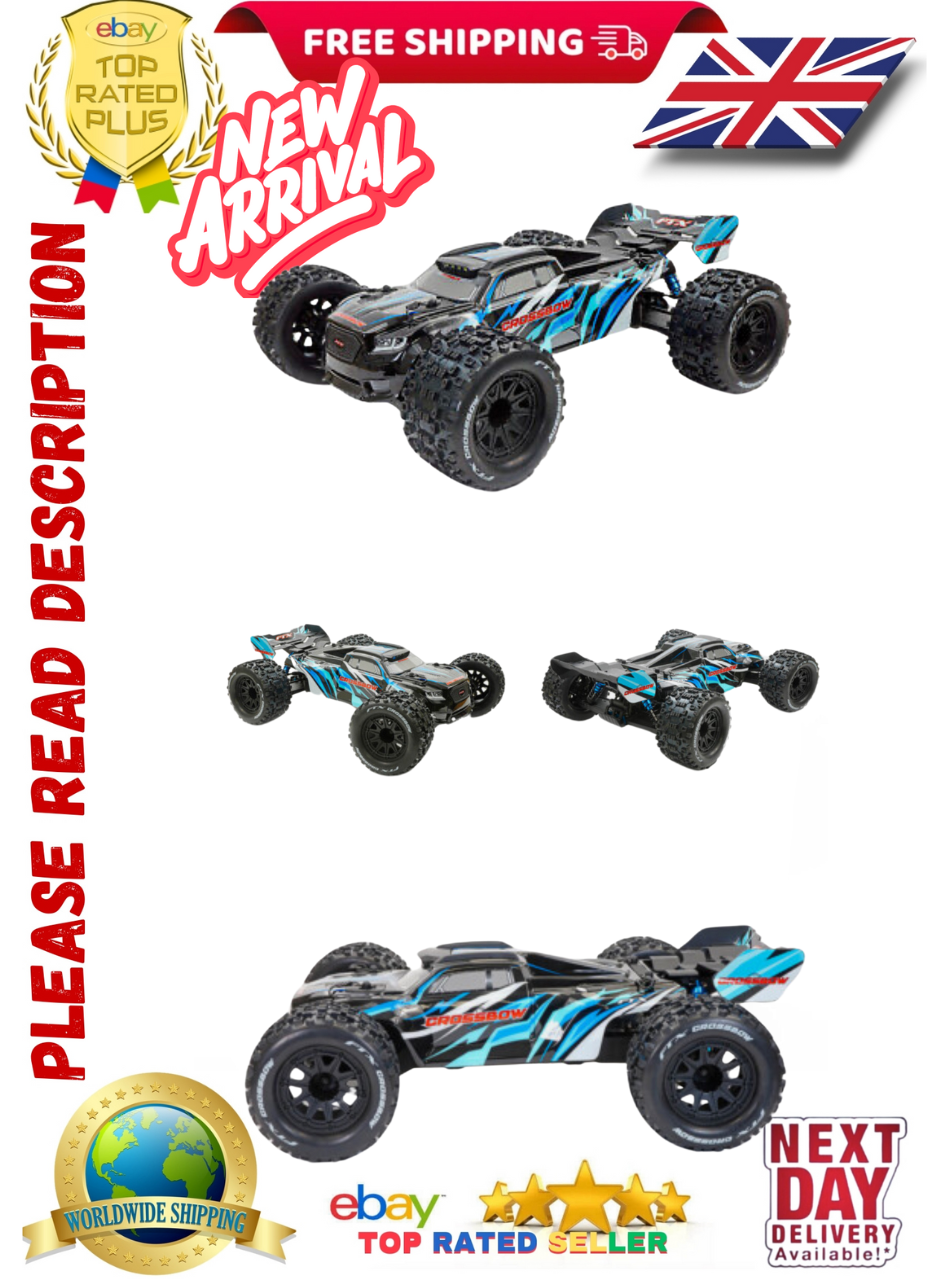 FTX Crossbow Blue/Black Brushless RC Car Truggy 1:10 Scale3S Lipo Fl Ready To Ru