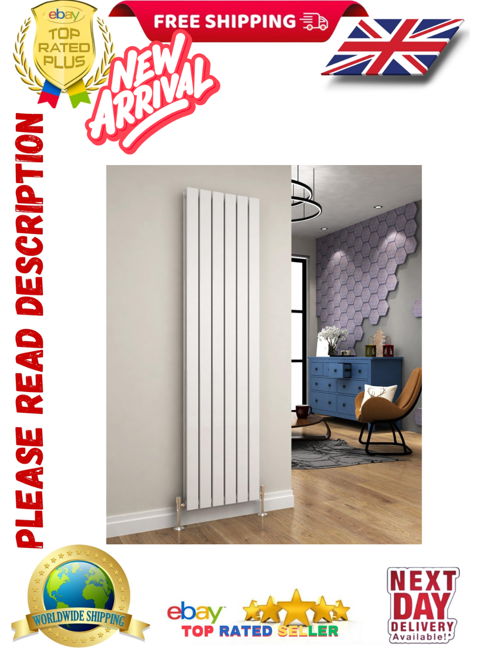 Elegant Designer Radiator Vertical White Flat Panel Oval Column Double 1600 new