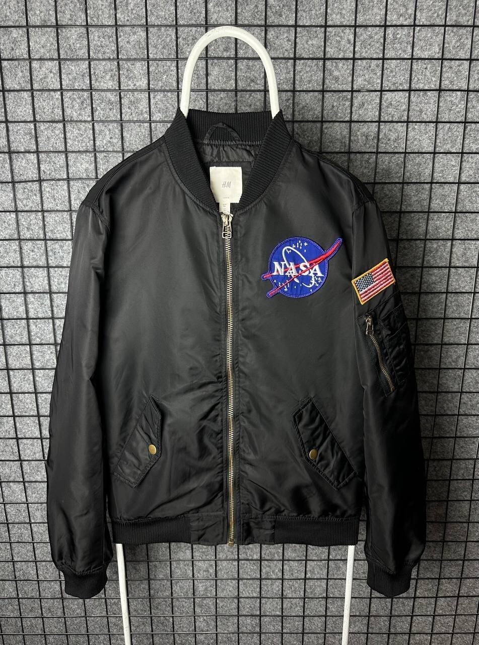 H&M NASA Logo Patch Streetwear Bomber Jacket Size XS | eBay