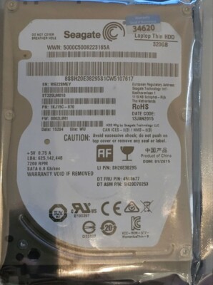 NEW Original SEAGATE St320lm010 320Gb 7200Rpm 16Mb Cache Sata. NEW 6.0Gb/sec