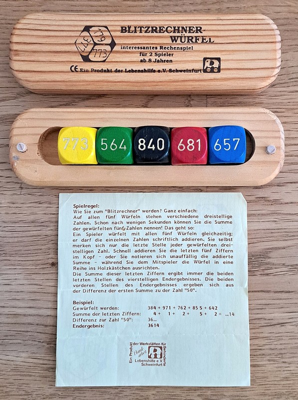 Blitzrechner WÃ¼Rfel - Ein Interessantes Rechenspiel - Ovp - Top