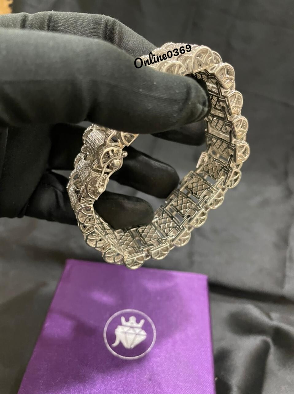 Pre-owned Online0369 8.11ct Rd Cubic Zirconia Mens Wide Link Tennis 8" Bracelet Silver Free Stud In White