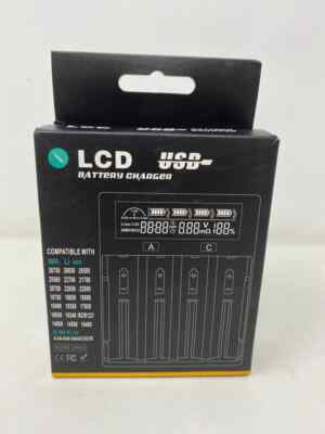 LCD Display Speedy Universal Battery Charger Rechargeable Batteries 4 Slots