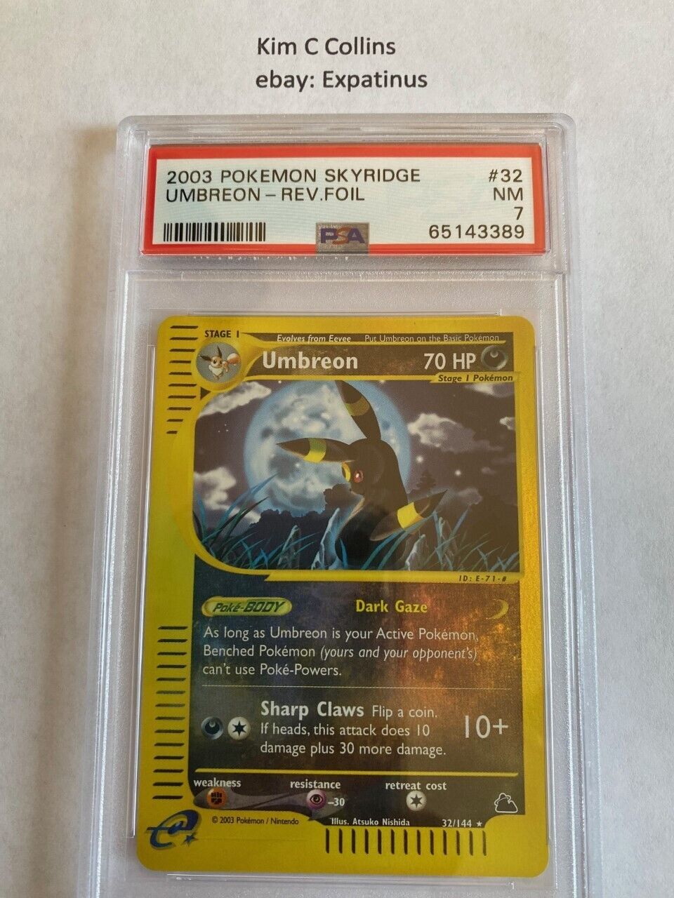 Pokemon 2003 Skyridge Umbreon #32 Reverse Holo PSA 7 NM | eBay Pokemon 2003 Skyridge Umbreon #32 Reverse Holo PSA 7 NM | eBay