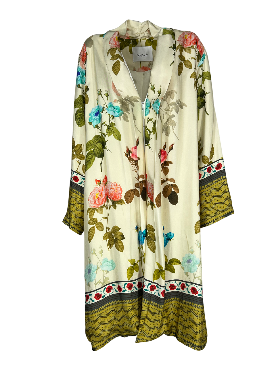 Wu'Side Women's Kimono Floral Pattern Ecru/Multicolor 25288