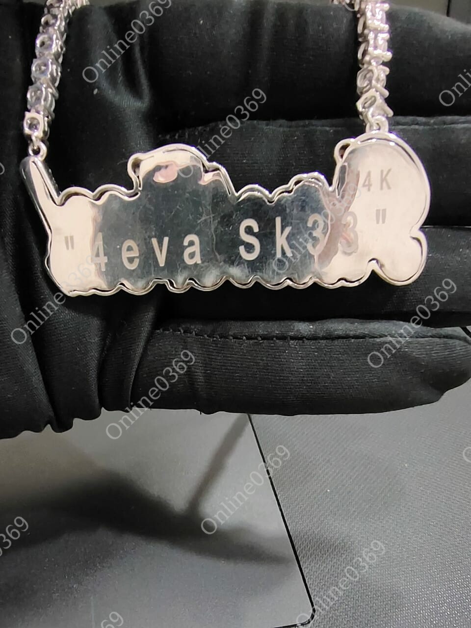 Pre-owned Online0369 4.25 Ct Rd Cubic Zirconia Mens Customized Designer Fashion Pendant Necklace In White