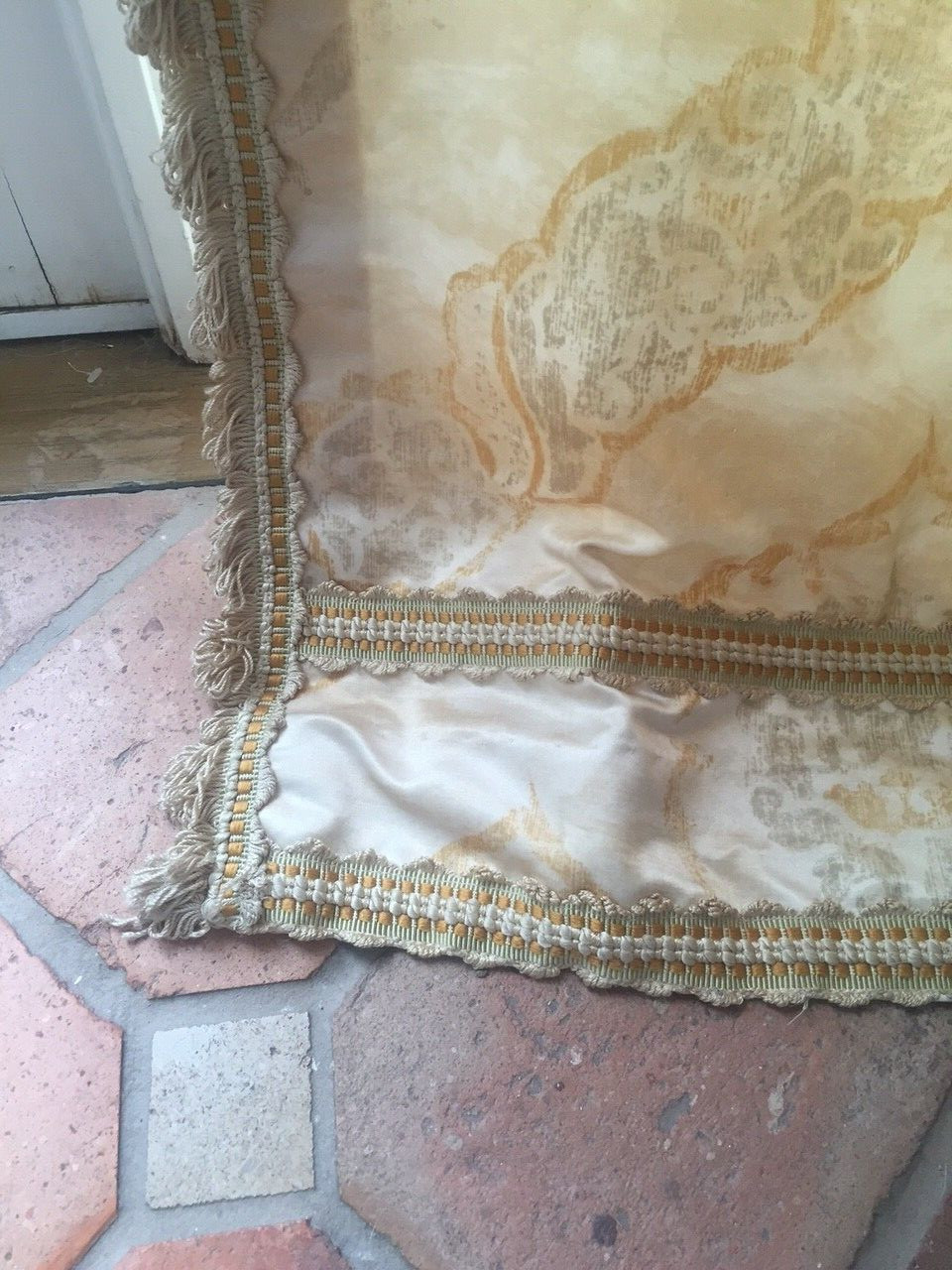 4 Elegant Schumacher Drapery Panels with Schumacher Trim