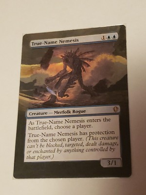 MTG True-Name Nemesis LP - Commander 2013 Hand PAINTED Altered ART  