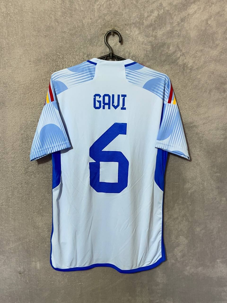 Gavi Spain Team Jersey Away Football Shirt Blue Adidas