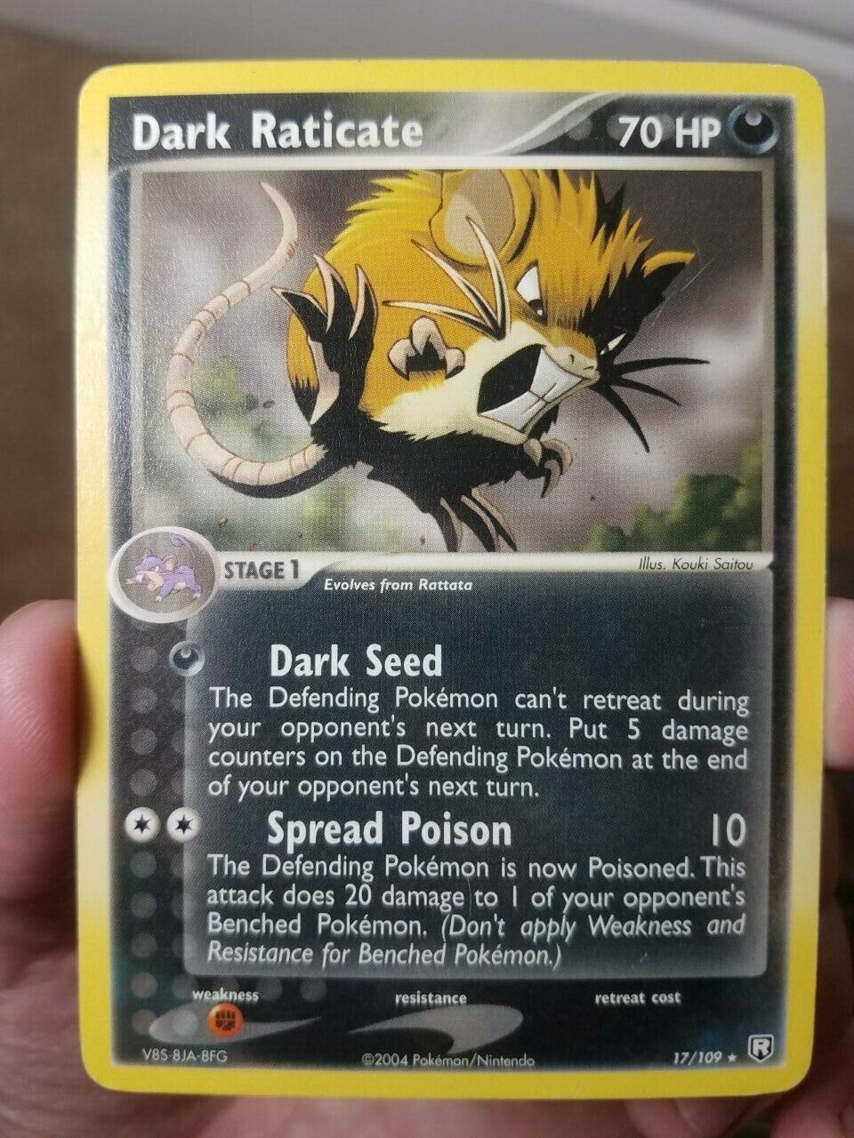 2004 POKEMON EX TEAM ROCKET RETURNS SET DARK RATICATE CARD 2004 POKEMON EX TEAM ROCKET RETURNS SET DARK RATICATE CARD