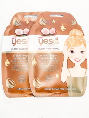Yes To Coconut Hair Clay Mask 2x NEW Replenishing & Moisturizing