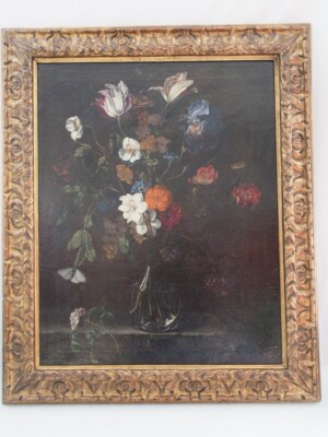 Barockes Blumenstillleben 18. Jh. rückseitig Zuschreibung Rachel Ruysch