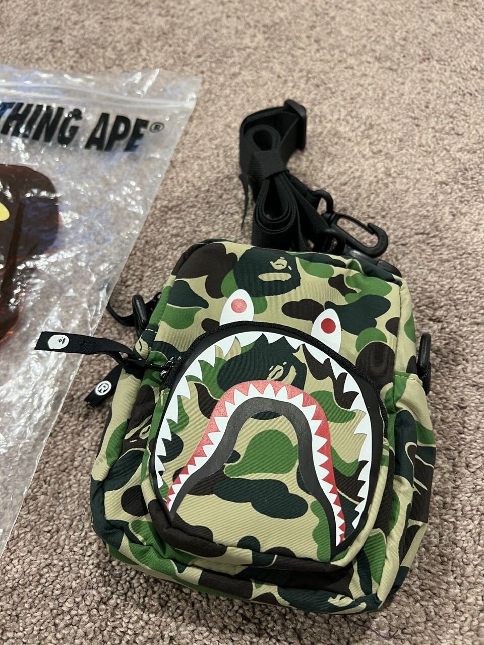 P*O様 ABC CAMO SHARK MINI BAG Waist bag BAPE Abc Camo Shark Mini Bag 001SGJ801002M-GRN