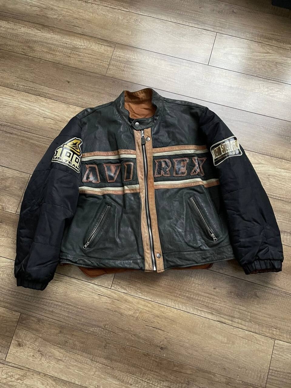 ジャケット・アウター avirex 90s A-2 real leather bomber jkt Vintage 90s Avirex King Casino Black Leather Bomber Jacket