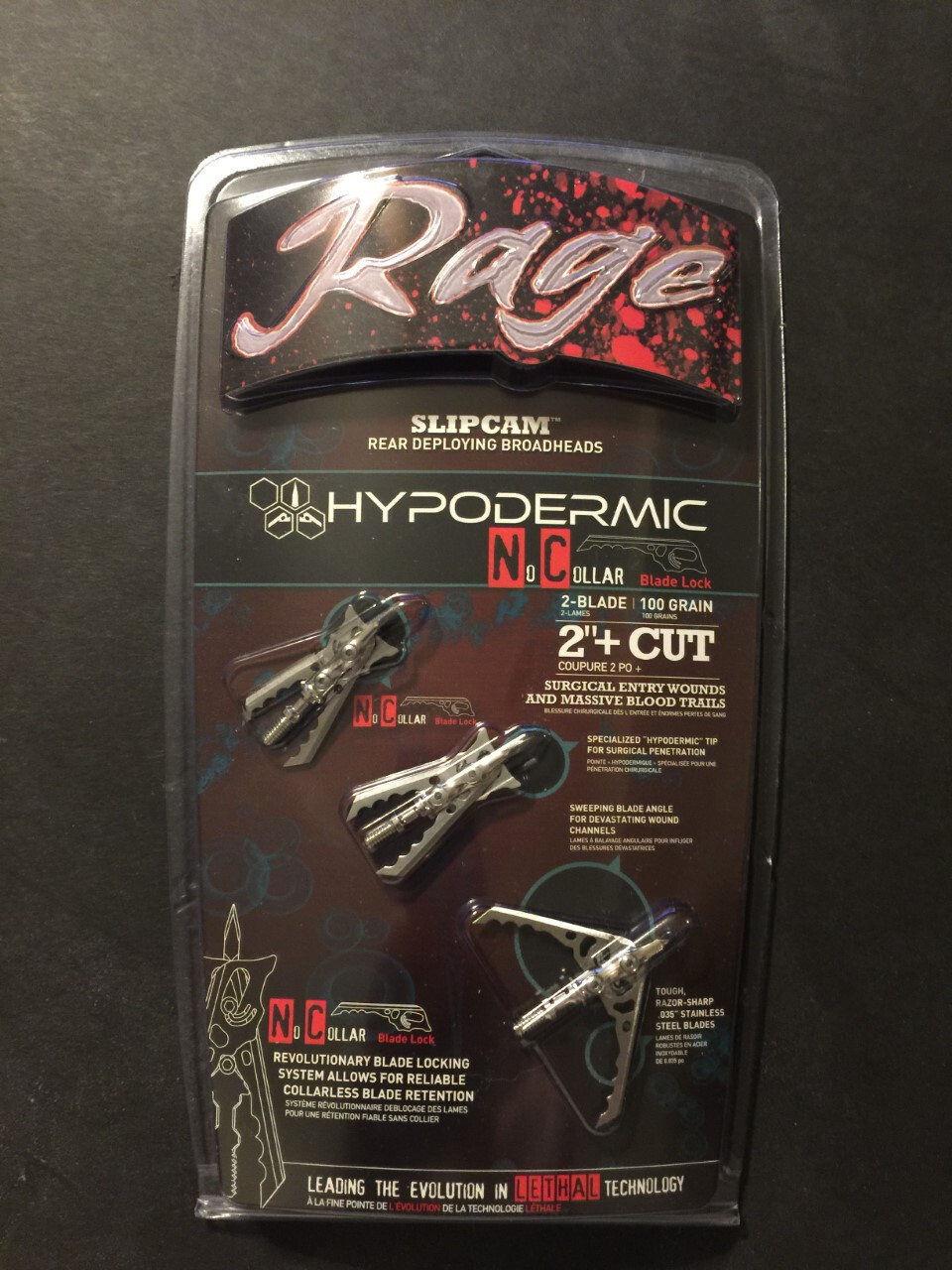 NEW Genuine Rage Hypodermic No Collar 100 Grain Expandable