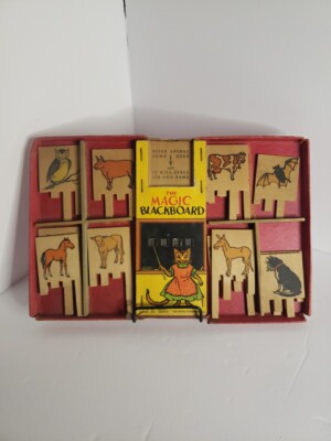 Vintage Educational Toy The Rippon Company ''The Magic Blackboard'' circa 1930's 