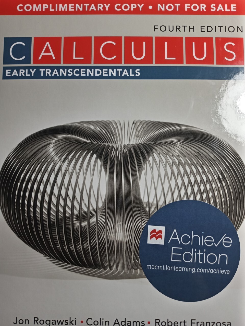 COMPLIMENTARY COPY) Calculus: Early Transcendentals. By