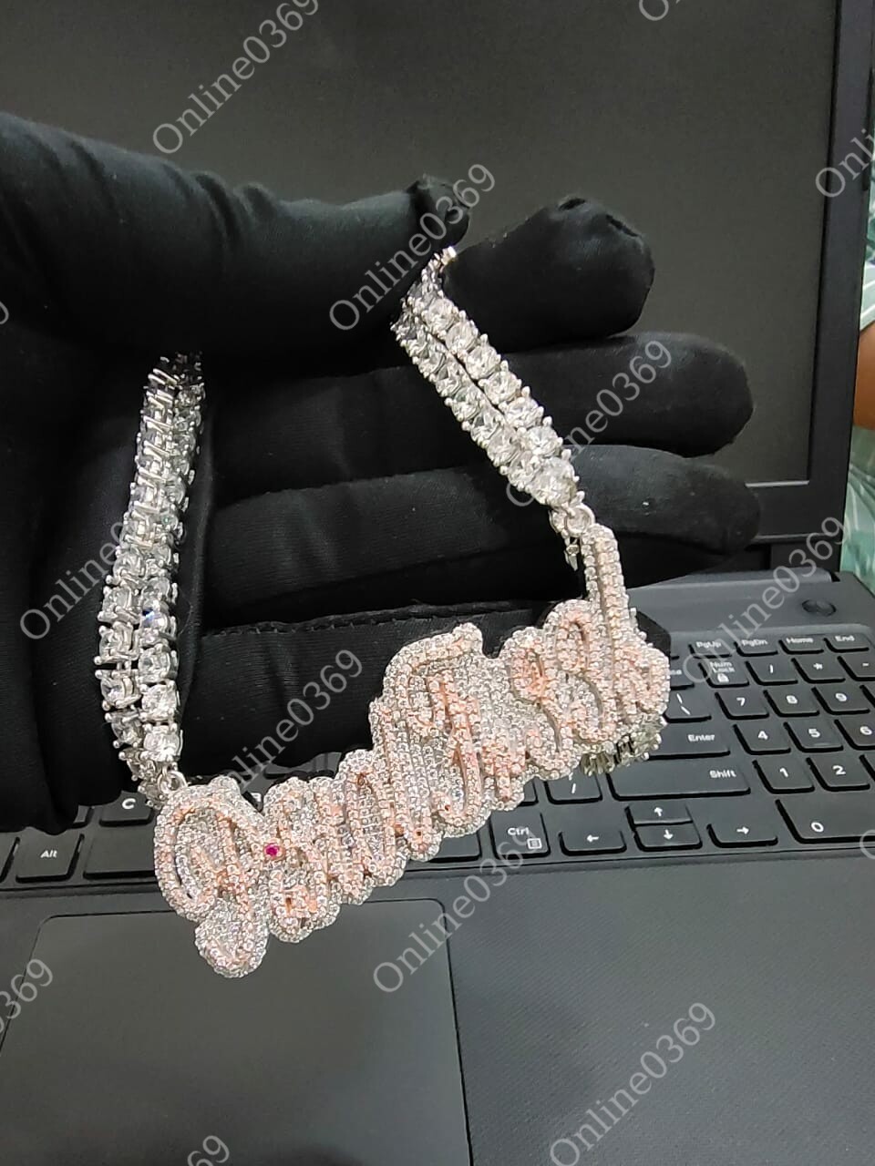 Pre-owned Online0369 4.25 Ct Rd Cubic Zirconia Mens Customized Designer Fashion Pendant Necklace In White