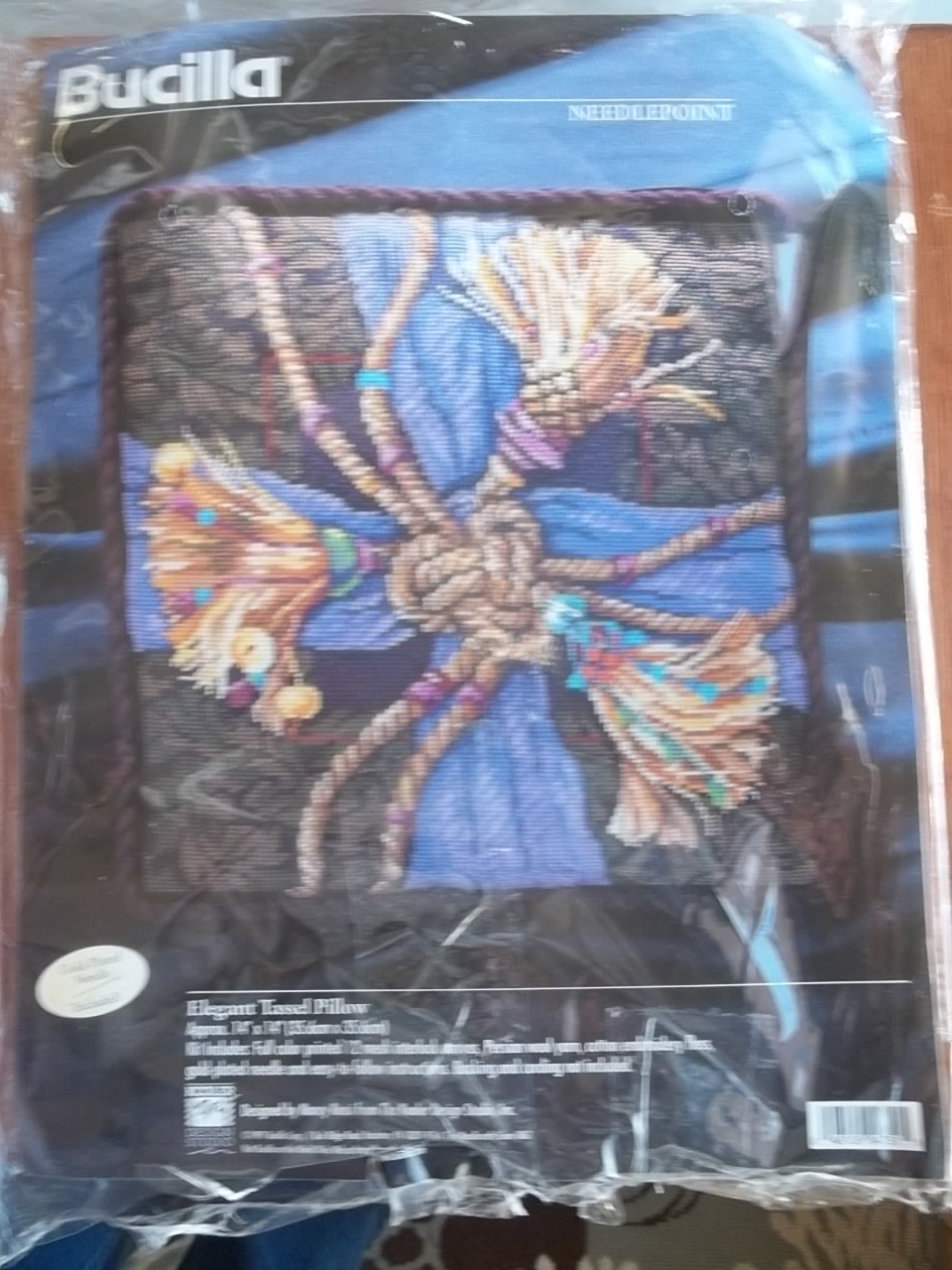 Bucilla Nancy Rossi Elegant Tassel Pillow Needlepoint Kit Missing Needle 1997