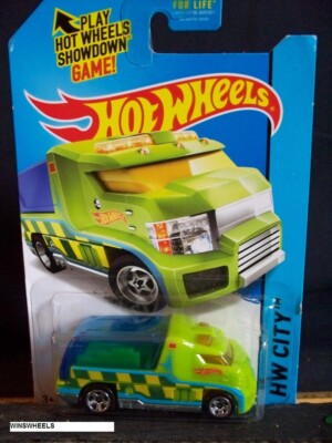 2014 HOT WHEELS #43 -1 RAPID RESPONSE GRN    AM CARD HW CITY