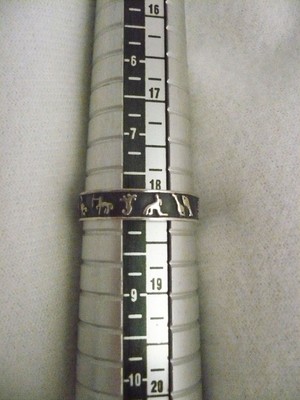 Sterling silver signed 925 band ring zodiac symbols size 8