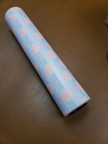 Half ream 24 inch wide Pastel Seashells gift wrap 417 feet