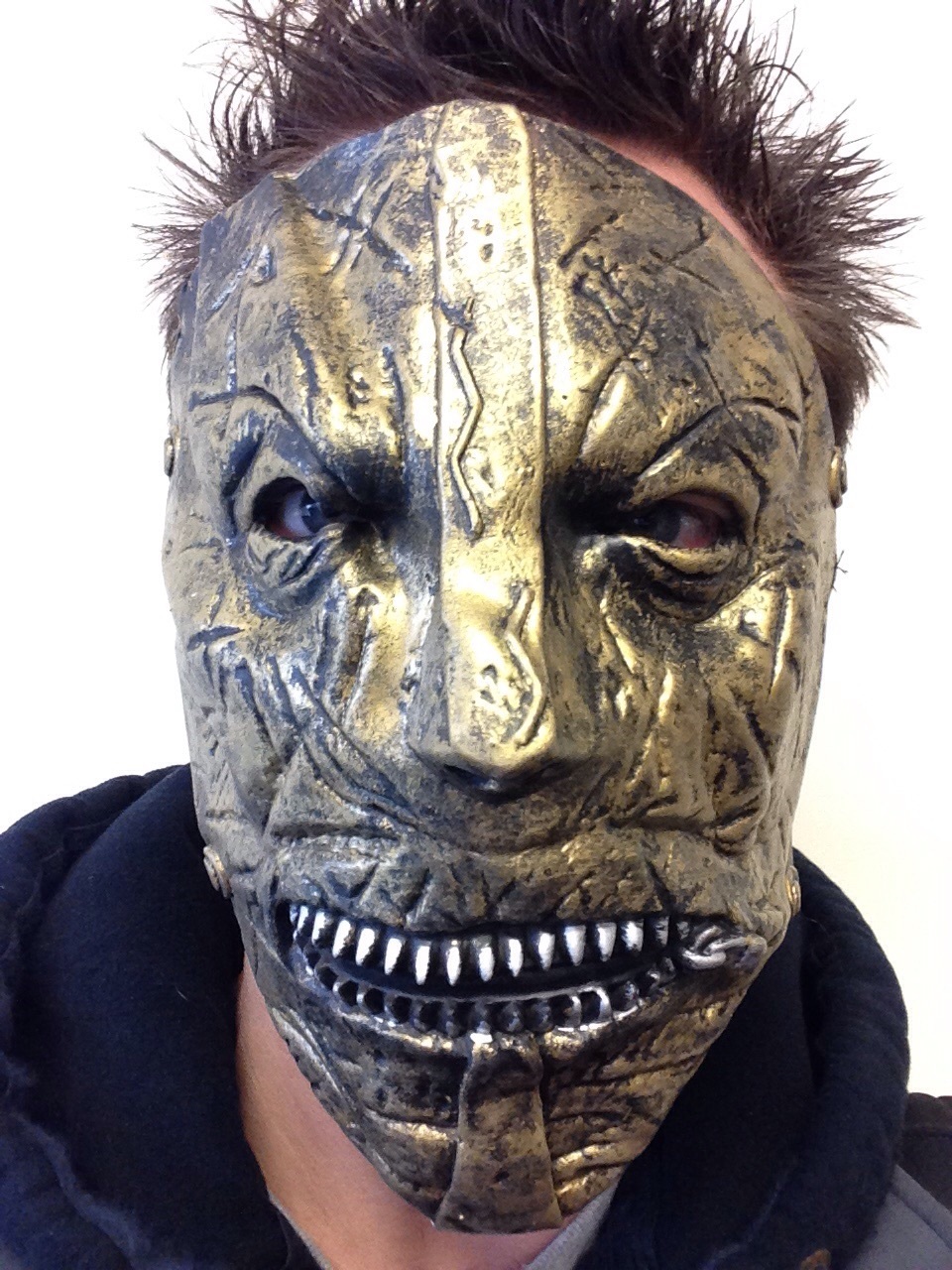 slipknot style mask corey latex zip face fancy party metal