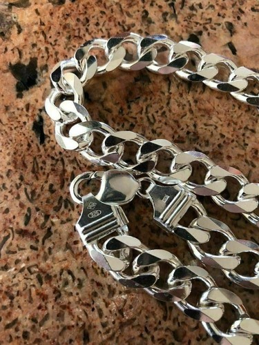 Pre-owned Silver Men's Shiny Miami Cuban Link 11mm Heavy Solid 925  Chain 100-150g 20-30"