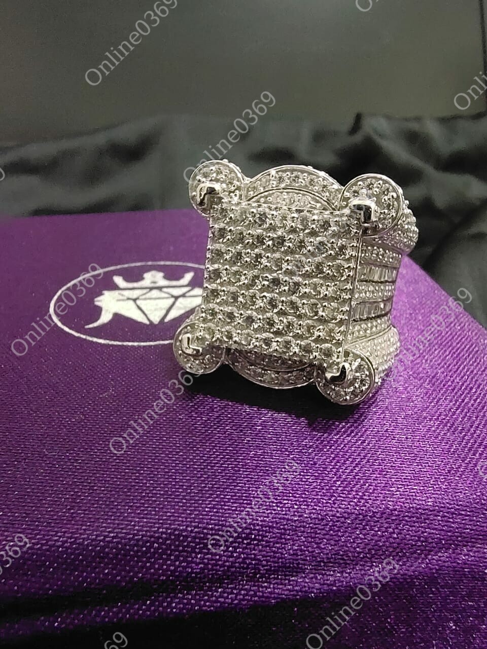 Pre-owned Online0369 1.89 Ct Round Cubic Zirconia Men's Classic Ring 14k White Gold Plated Silver