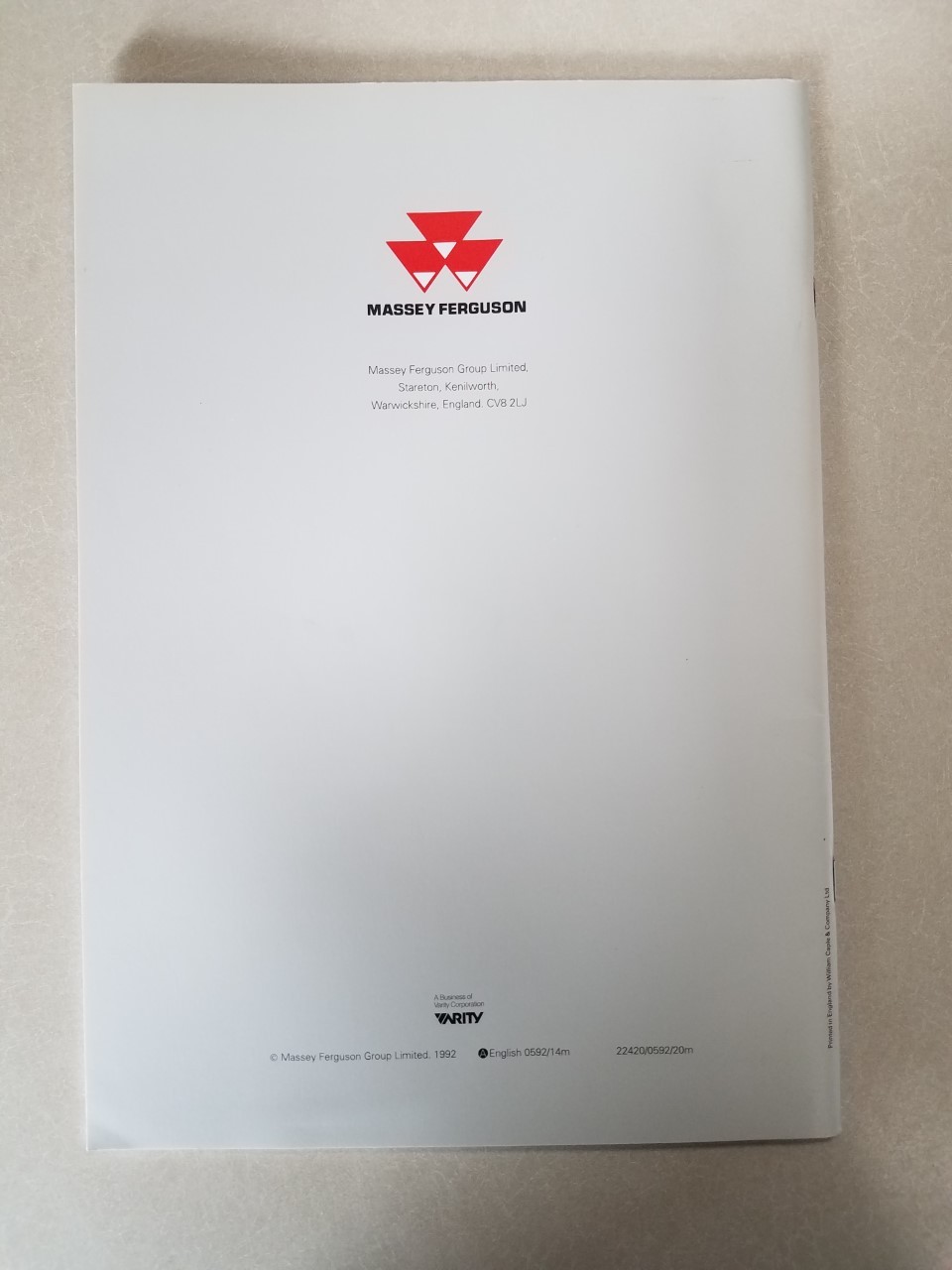 Massey Ferguson 1991/92 Annual Review