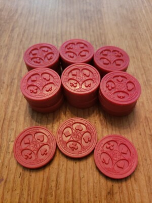 SEQUENCE Game Replacement  SET OF 33 Red Chips