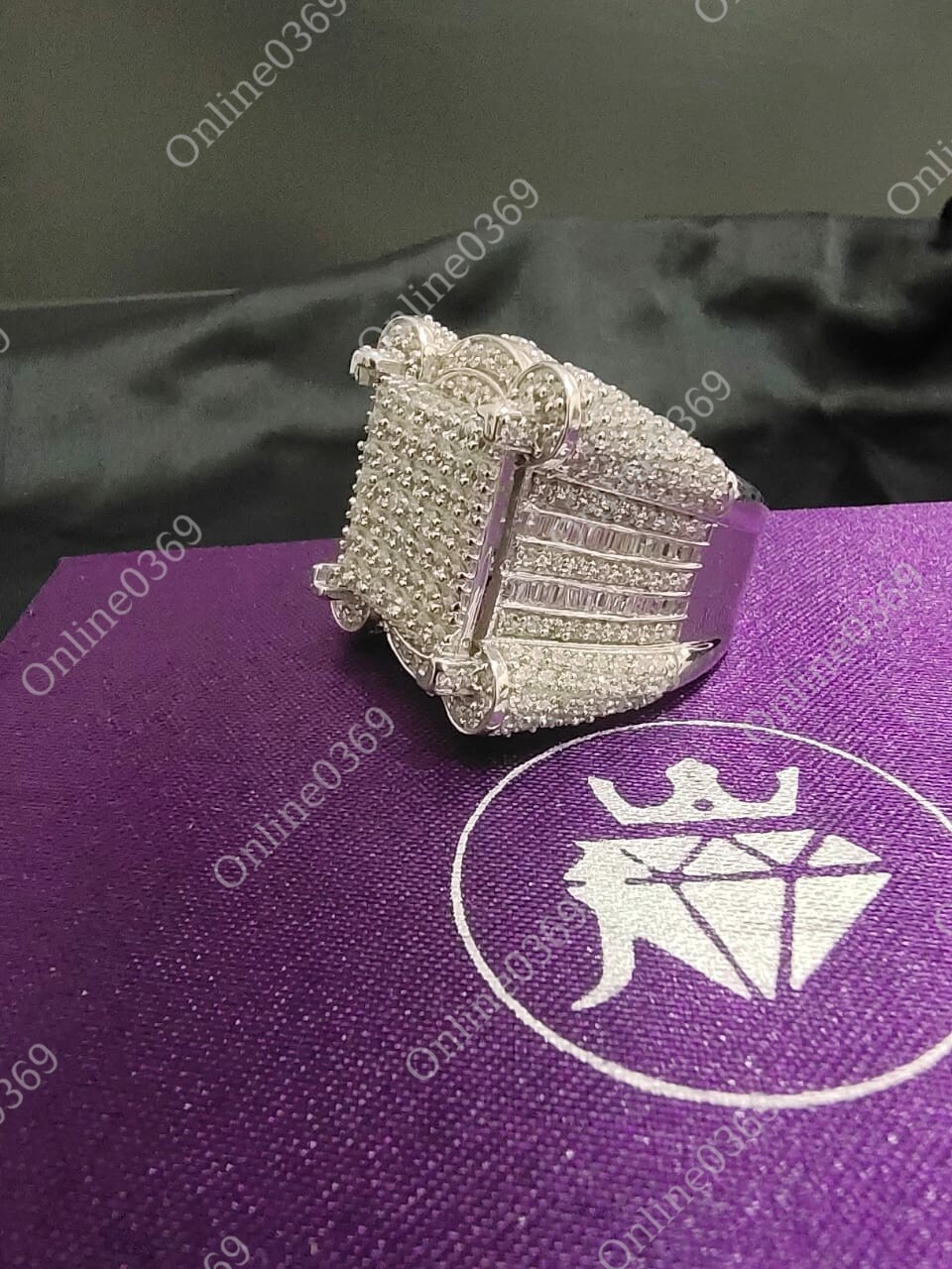 Pre-owned Online0369 1.89 Ct Round Cubic Zirconia Men's Classic Ring 14k White Gold Plated Silver