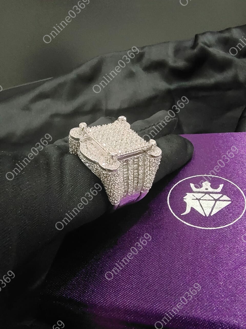 Pre-owned Online0369 1.89 Ct Round Cubic Zirconia Men's Classic Ring 14k White Gold Plated Silver