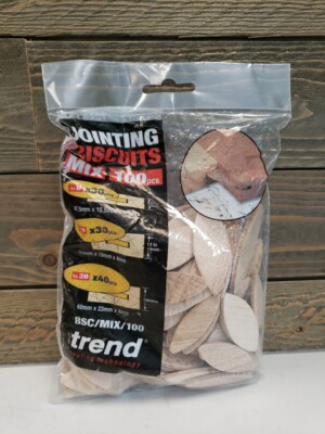 100 X SIZE 0 10 20 TREND JOINTING DOWELS BISCUITS BSC/MIX/100 