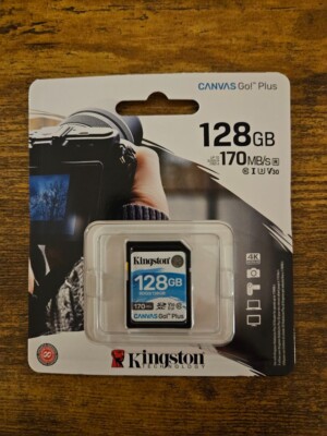Kingston 128GB SDXC Canvas Go Plus 170MBs Read Memory Card SDG3 128GB