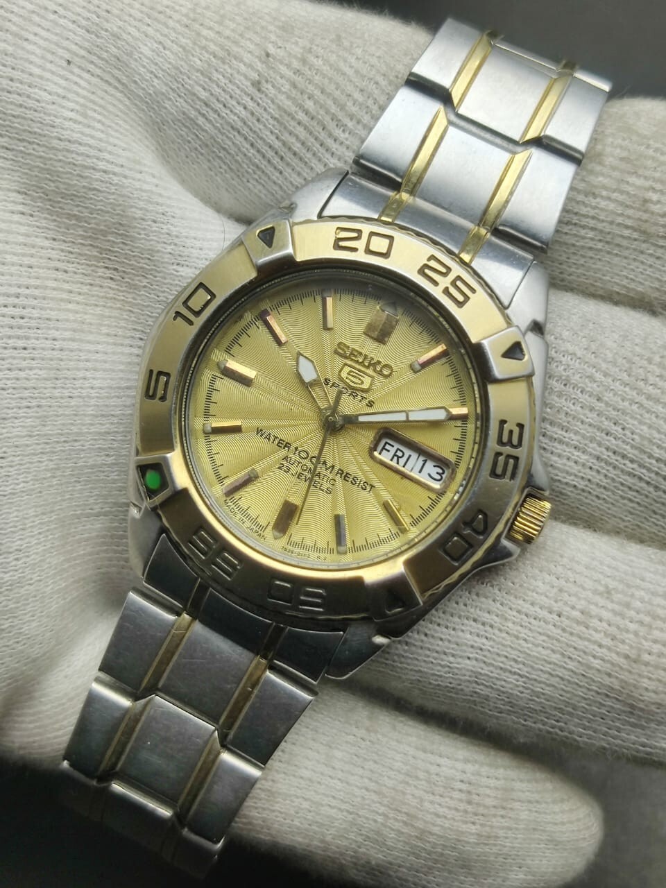 Seiko 5 Sports 7S36-00Y0 Automatic Two Tone Vintage Men's
