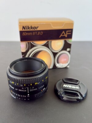 Nikon AF NIKKOR 50mm f/1.8 D Lens - Original Box
