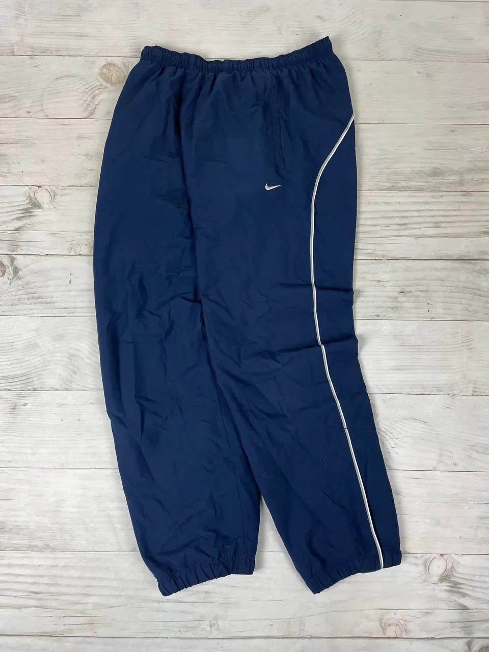 Vintage Nike Track Pants 00s Striped Nylon Swoosh Y2K Baggy Men