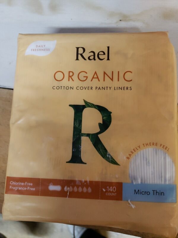 Rael Organic Cotton Cover Panty Liners - Micro Thin, 140 Count NEW