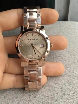Burberry BU9126 The City Rose Gold Gray Dial Swiss Made Womens Watch