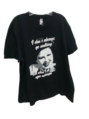 Glidan Woman T Shirt Size 2XL Black White Patsy Cline Walking After Midnight