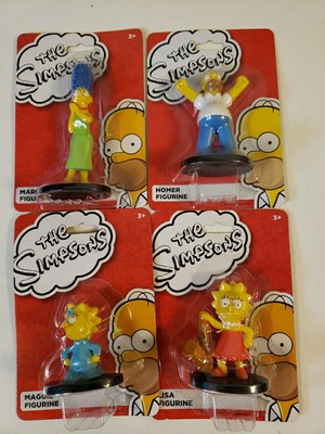 The Simpsons Lot of 4 Mini Figurines Marge, Homer, Lisa, Maggie New On Card