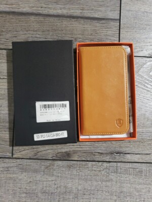 SHIELDON Wallet Case for iPhone 12 Mini 5.4'', Genuine Leather, Brown